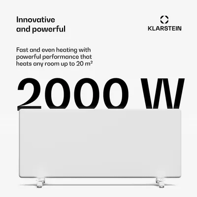 Obrázek produktu pro Blumfeldt ThermaTouch konvektor - 2 000W elektrické topné těleso, přesný termostat, 24hodinový časovač, IP24, ochrana proti přehřátí, nástěnný/volně stojící, vytápěná plocha 20 m², bílá barva
