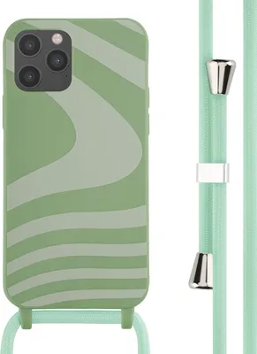 Produktbild von imoshion SilikonHülle design mit Band iPhone 12 (Pro) - Retro Green