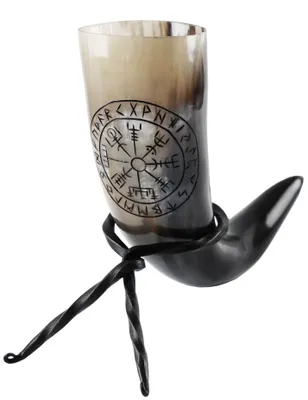 Produktbild von Trinkhorn mit Ständer - Vegvísir