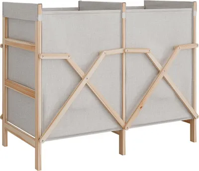 Image de Meuble de salle de bain pour buanderie Vicco Bruno Beige 80x64cm avec 2 compartiments, Model 55188