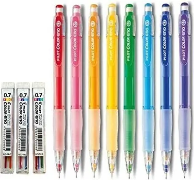 Immagine prodotto di Pilot Color ENO, 0,7 mm, set di matite meccaniche, 8 penne e 2 mina per colore