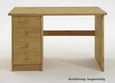 Produktbild von Schreibtisch Kinder-Schreibtisch Kiefer massiv Kinderzimmer Schubladen, Farbe:Weiß