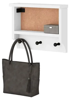 Produktbild von Wandgarderobe Sandnes Weiß, 45 x 12 x 35 cm, Massivholz, Kiefer