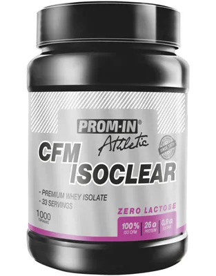 Produktbild von Prom-In CFM Isoclear 1000 g chocolate / Whey Protein Isolat / Hochwertiges laktosefreies Whey Protein Isolat, hergestellt mit CFM-Technologie