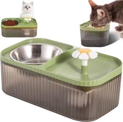 Immagine prodotto di Fontana abbeveratoio automatico per cani con filtro per acqua e ciotola per cibo