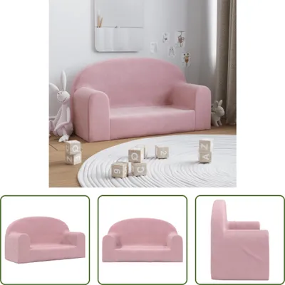 Produktbild von The Living Store Kindersofa 2-Sitzer Rosa Weich Plüsch