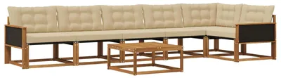 Produktbild von vidaXL Outdoor-Sofagarnitur mit Kissen 7 pcs Natur und Beige