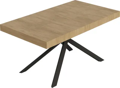 Zdjęcie produktu dla Stół rozkładany Niket 160/264x90 cm dąb naturalny z nogami w kolorze antracytowym