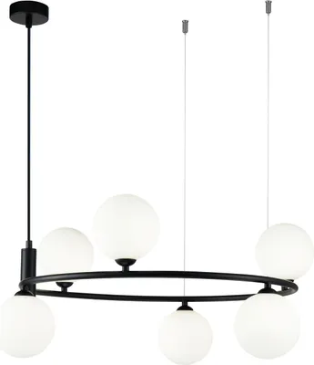 Zdjęcie produktu dla Żyrandol RING czarno-biały 6xG9x25W szkło wym:184x58x58cm IP20 Maytoni