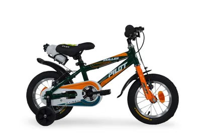 Productafbeelding van Pilot Bike Skiller kinderfiets, 12 inch, jongensmodel, met stalen frame, V-rem voor en achteruitrem, 1 versnelling, stabilisatorwielen en drinkfles