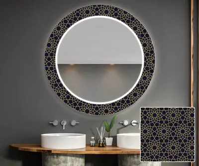 Produktbild von Artforma Runde Dekorativer Spiegel mit LED-Beleuchtung 80x80 cm - mit LED Beleuchtung - LED Farbe Kaltweiß 7000K - Individuell Nach Maß - Beleuchtet Wandspiegel Lichtspiegel Badezimmerspiegel |OUV001