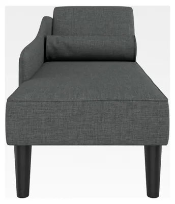 Produktbild von Chaiselongue mit Kissen in Dunkelgrau aus Stoff