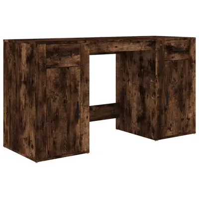 Produktbild von vidaXL Schreibtisch mit Stauraum Räuchereiche Holzwerkstoff