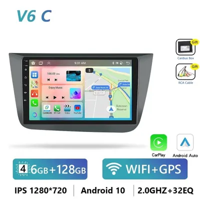 Produktbild von Seat Altea 2004–2015, Toledo 2004–2009 - 2-DIN Android Autoradio - 23 cm Touchscreen - Android 13 - 6 GB RAM 128 GB ROM - 2,0 GHz MTK - GPS - Split Screen
