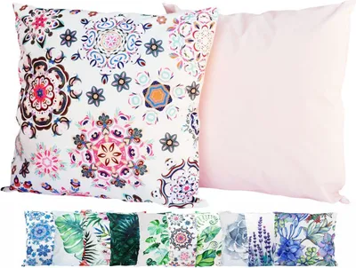 Produktbild von JACK Outdoor Lounge Kissen 45x45cm Motiv Dekokissen inkl. Füllung Wasserfest Sitzkissen Garten Stuhl, Farbe:Mandala Rosa