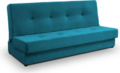 Produktbild von Sofa mit Schlaffunktion - Türkis - Veloursstoff - 192x92x89 cm - mit Stauraum - Komfortables Schlafsofa - Wohnzimmer Polstersofa