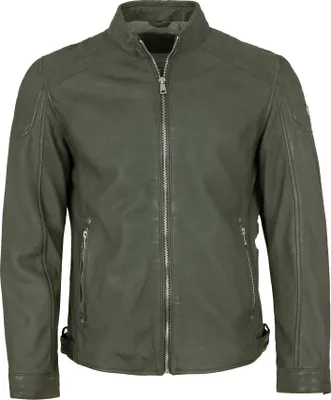 Produktbild von Mauritius - Herren Lederjacke Lammnubuk olive : XL
