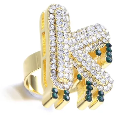 Productafbeelding van Verstelbare Ring met Diamanten Groep Letters voor Gelegenheden