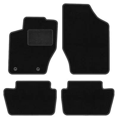 Image de Tapis de sol en moquette pour Peugeot 307 2001-2009 (à hayon/break/SW) – jeu 4 pièces, noirs, sur mesure – Wielganizator LUX