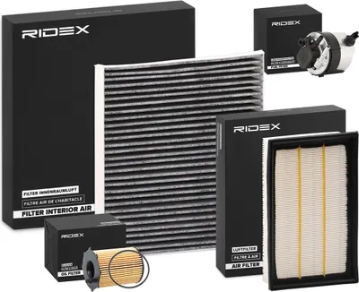 Produktbild von RIDEX Filterset Inspektionspaket Filtersatz für FORD Focus II Schrägheck (DA, HCP, DP) Focus II Kombi (DA, FFS, DS) Focus C-Max (DM2) für VOLVO V50