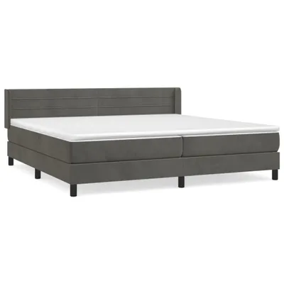 Productafbeelding van vidaXL Boxspringbed met matras, donkergrijs, 200x200 cm, fluweel