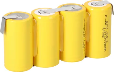 Obrázok produktu pre séria 4 batérií Sub-C 2000 mAh 4,8 V NiMH s pájkovacím štítkom