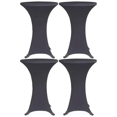 Zdjęcie produktu dla The Living Store Rozciągliwe pokrowce na stół 4 szt. 70 cm antracytowe