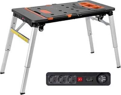 Imagen del producto de Banco de trabajo plegable 7 en 1, con altura ajustable, mesa de trabajo portátil