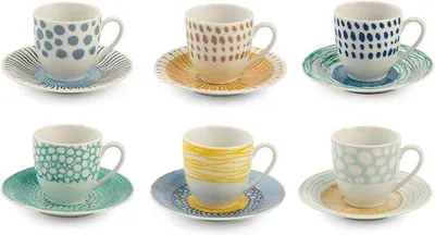 Produktbild von Famanu Espressotassen Set - Porzellan - 6 Stück