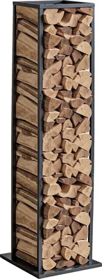 Immagine prodotto di Rastrelliera per legna da ardere - Rastrelliera per legna da ardere per interni - 33 x 32 x 112 cm - Capacità di carico 45,4 kg - Acciaio verniciato a polvere - Design alto e salvaspazio - Per caminetti e focolari