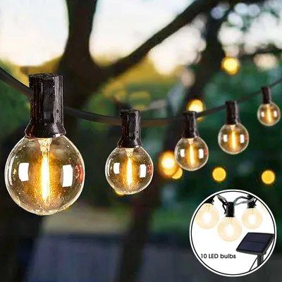 Produktbild von LED Solar Lichterkette 10 Wasserdicht Glühbirne für Weihnachten Garten Party