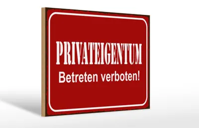 Produktbild von Holzschild Spruch 12x18 cm Privateigentum Schild