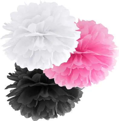 Produktbild von Pompom-Set bunt aus Seidenpapier, Ø 35cm