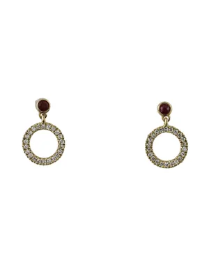 Produktbild von MIAMAR 1151816 Damen Ohrstecker 14 Karat (585) Gelbgold Gold rot