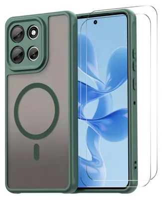 Imagen del producto de Funda MagSafe + 2 protectores de vidrio para las cámaras del Xiaomi Redmi 17 5G / 4G, color verde