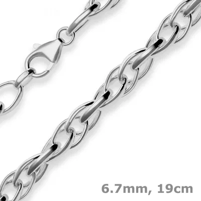 6-7mm-Armband-Doppelankerkette-aus-925-Silber-rhodiniert-19cm