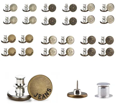 Knopfen-Set ohne Nähen, 24 Stk., 6 Designs, 17 mm
