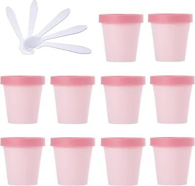 Zdjęcie produktu dla Zestaw 10 plastikowych pojemniczków kosmetycznych z aplikatorami