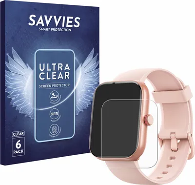 Produktbild von 6x Für Fitpolo IDW20 1.91" Schutzfolie Savvies Displayschutz Display Schutz Folie Klar Transparent
