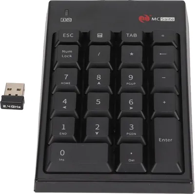 Obrázek produktu pro Číselná klávesnice 2,4GHz bezdrátová 22 kláves bez zpoždění Přenosná černá USB numerická klávesnice pro notebook