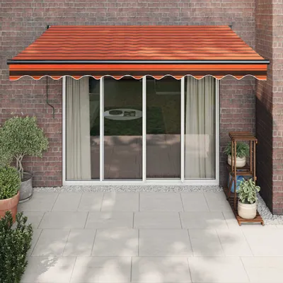 Produktbild von The Living Store Markise Einziehbar Orange und Braun 3x2,5 m Stoff und Aluminium
