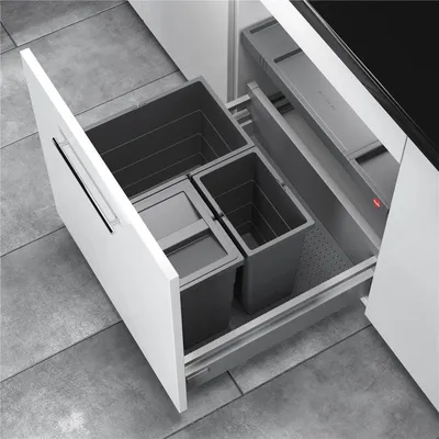 Obrázek produktu pro Sběrný koš Hailo 3301661 Allegro 400, tmavě šedý, 2x13 + 28 litrů