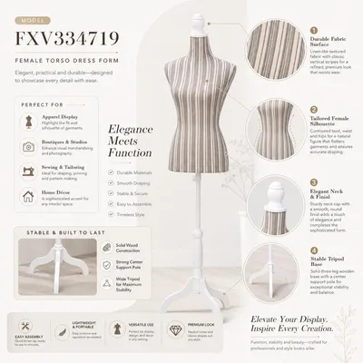 Imagen del producto de Maniquí, diseño de torso, material duradero, color gris
