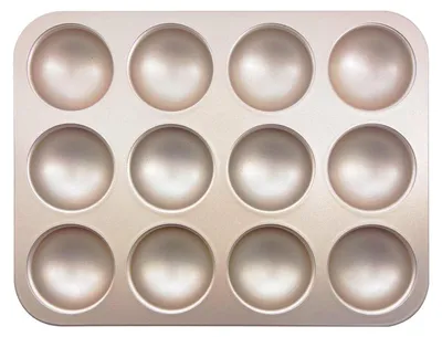 Immagine prodotto di Stampo a forma di semicerchio con 12 cavità, antiaderente, Acciaio al carbonio, per muffin, torte e pane