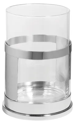 Produktbild von DOMO Windlicht mit Glas - D.13cm - silberfarben - Edelstahl /Glas