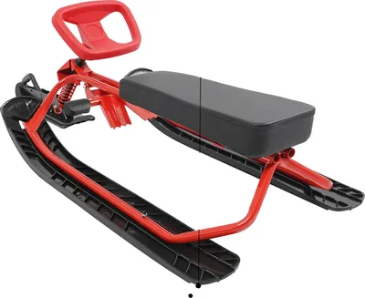 Image de Ski de traîneau, construction robuste en acier au carbone, siège confortable en PU, rouge