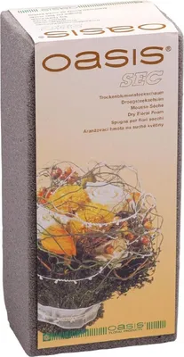 Produktbild von OASIS® Steckschwamm Ziegel ADEJA grau, 23x11x8cm - Kunstblumen Steckschaum