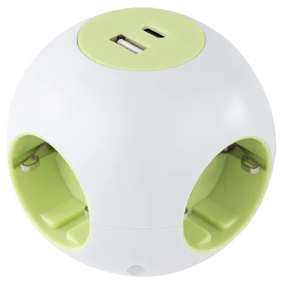 Immagine prodotto di REV PowerGlobe Steckdosenwürfel 4-fach USB weiß-gr.1,4m015408112