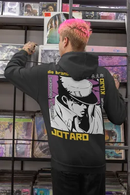 Produktbild von Męska kurtka z kapturem Jo Jo Bizarre Adventure Ora Ora Ora Kujo Jotaro Streetwear