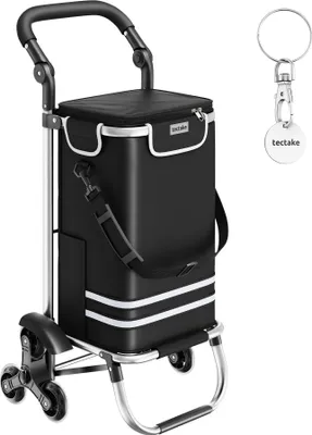 Image de Chariot de courses SHOPPER, 3 en 1, pliable, avec sac isotherme - noir